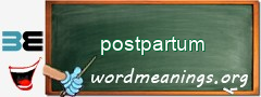 WordMeaning blackboard for postpartum